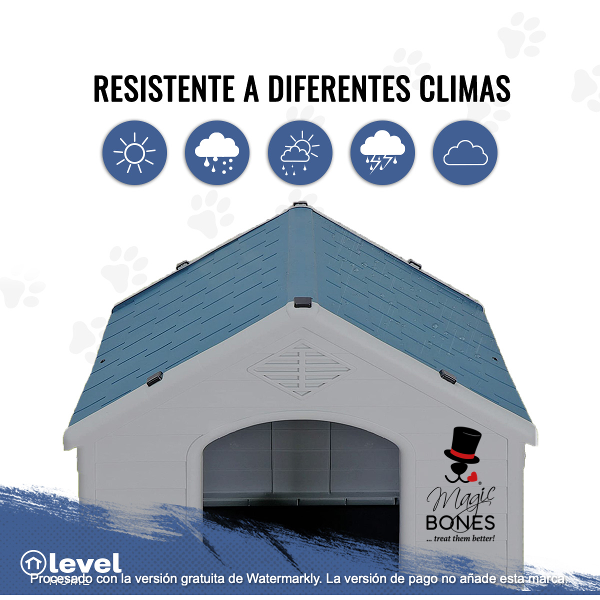 Casa De Plástico Exterior Térmica Raza Grande 97cm AZUL
