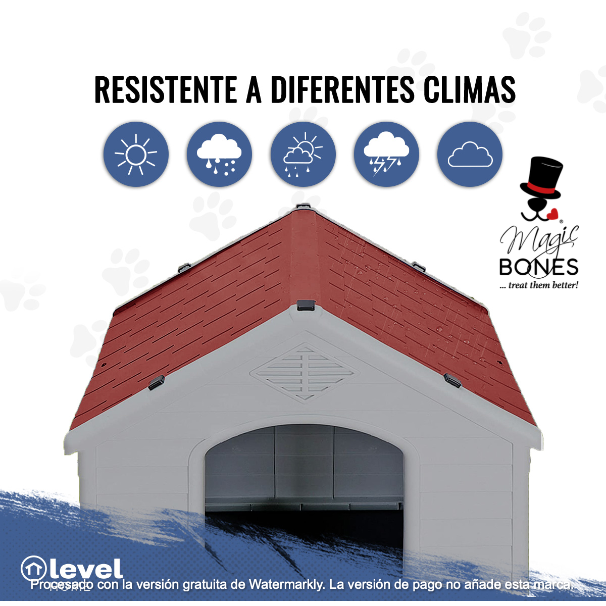 Casa De Plástico Exterior Térmica Raza Grande 97cm ROJA
