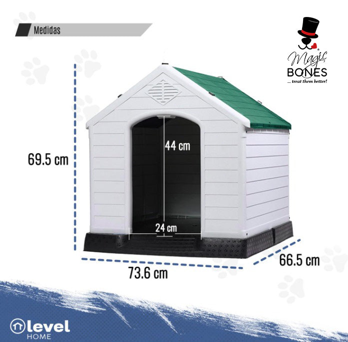 Casa Para Perro Chico Mediano Térmica De Plástico 73cm VERDE