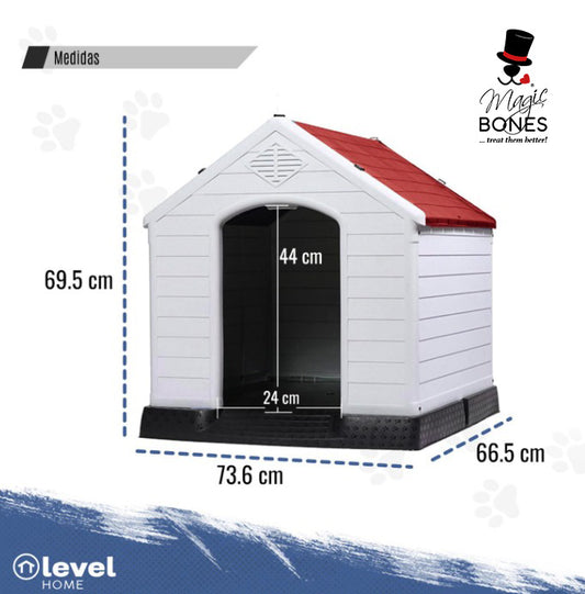 Casa Para Perro Chico Mediano Térmica De Plástico 73cm ROJA