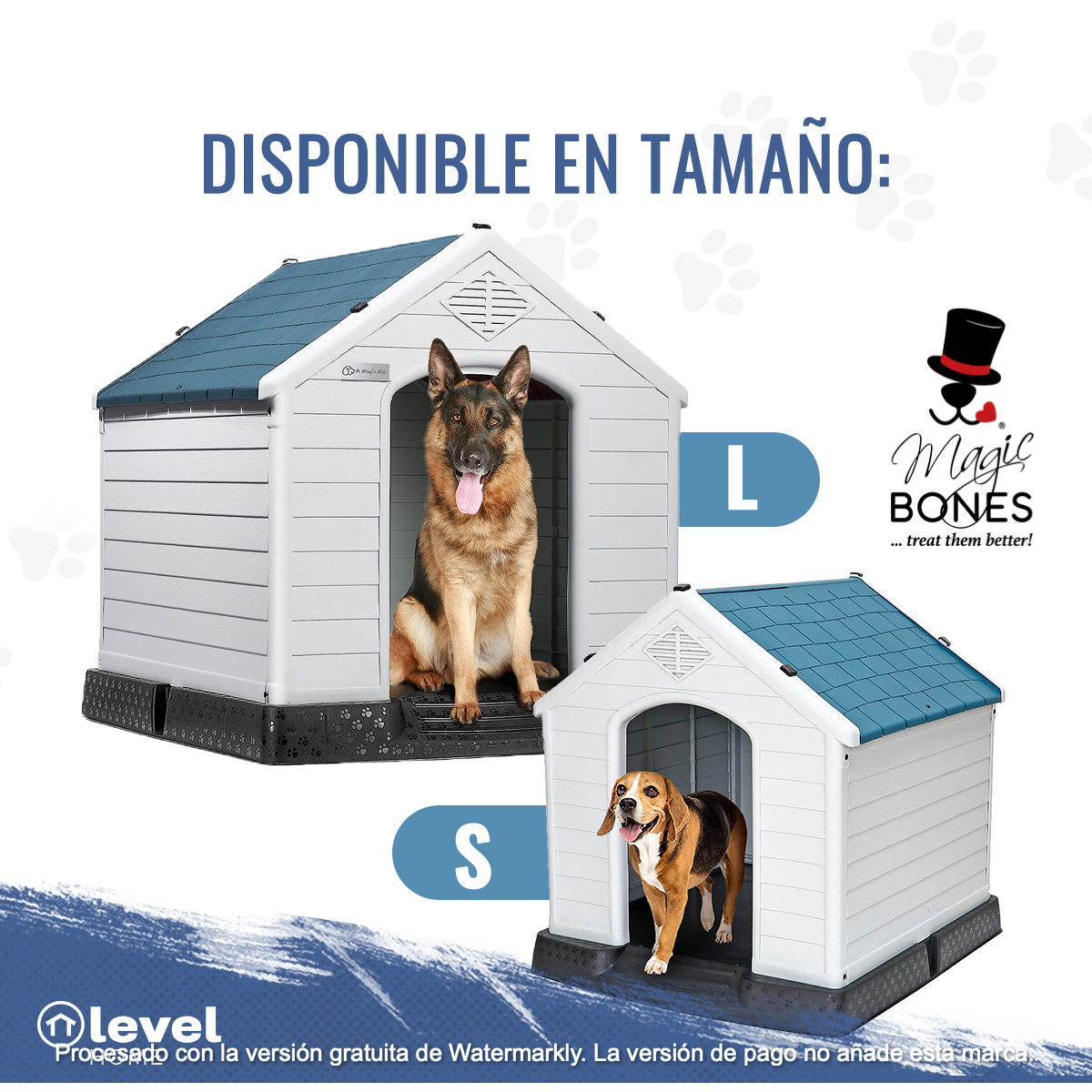 Casa De Plástico Exterior Térmica Raza Grande 97cm AZUL