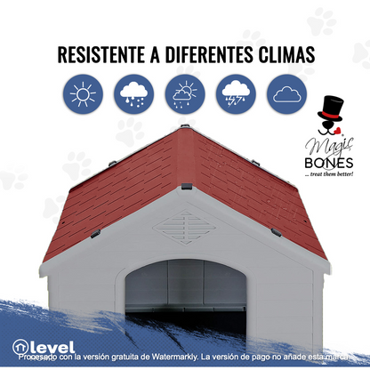 Casa De Plástico Exterior Térmica Raza Grande 97cm ROJA