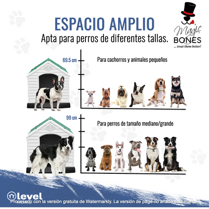 Casa Para Perro Chico Mediano Térmica De Plástico 73cm VERDE