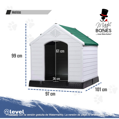 Casa De Plástico Exterior Térmica Raza Grande 97cm VERDE