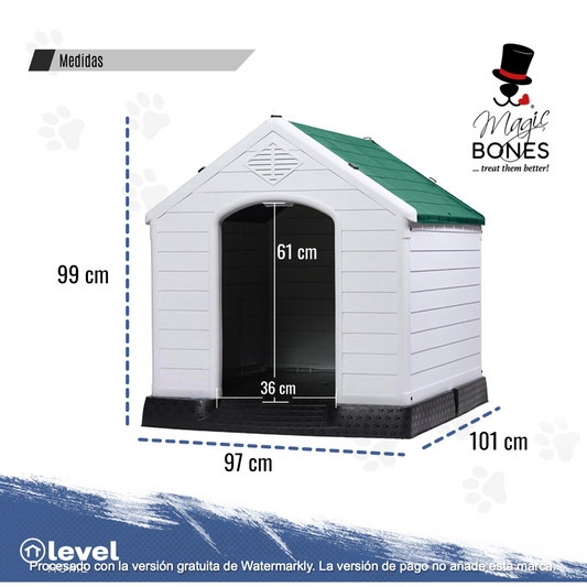 Casa De Plástico Exterior Térmica Raza Grande 97cm VERDE